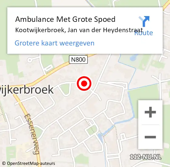 Locatie op kaart van de 112 melding: Ambulance Met Grote Spoed Naar Kootwijkerbroek, Jan van der Heydenstraat op 26 april 2018 12:55