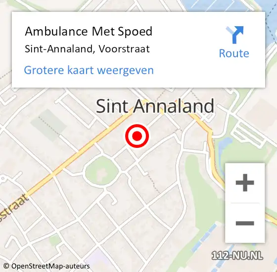 Locatie op kaart van de 112 melding: Ambulance Met Spoed Naar Sint-Annaland, Voorstraat op 26 april 2018 13:35