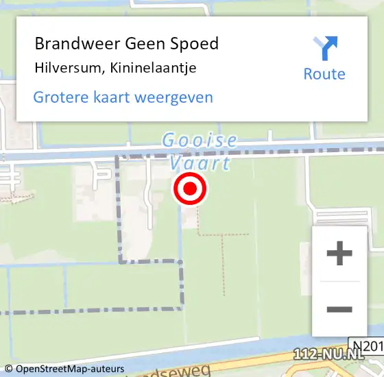 Locatie op kaart van de 112 melding: Brandweer Geen Spoed Naar Hilversum, Kininelaantje op 26 april 2018 13:47