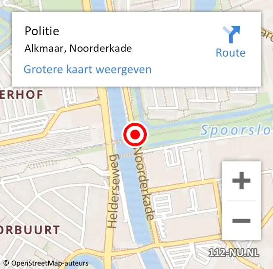 Locatie op kaart van de 112 melding: Politie Alkmaar, Noorderkade op 26 april 2018 13:52