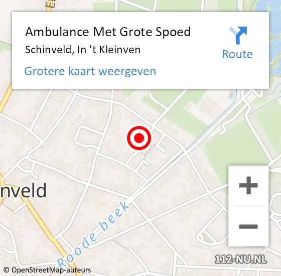 Locatie op kaart van de 112 melding: Ambulance Met Grote Spoed Naar Schinveld, In 't Kleinven op 23 februari 2014 12:35