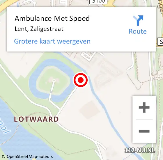 Locatie op kaart van de 112 melding: Ambulance Met Spoed Naar Lent, Zaligestraat op 26 april 2018 16:12