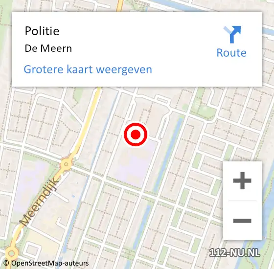 Locatie op kaart van de 112 melding: Politie De Meern op 26 april 2018 16:45