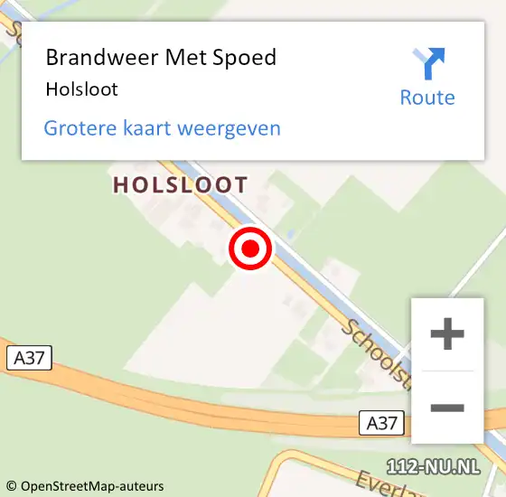 Locatie op kaart van de 112 melding: Brandweer Met Spoed Naar Holsloot op 26 april 2018 19:46