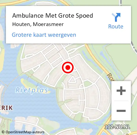 Locatie op kaart van de 112 melding: Ambulance Met Grote Spoed Naar Houten, Moerasmeer op 26 april 2018 20:56