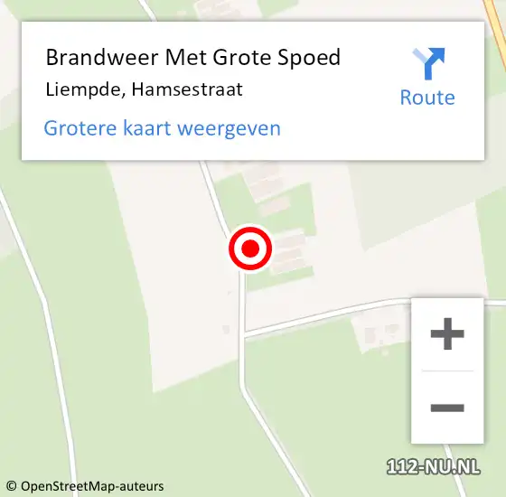 Locatie op kaart van de 112 melding: Brandweer Met Grote Spoed Naar Liempde, Hamsestraat op 26 april 2018 23:20