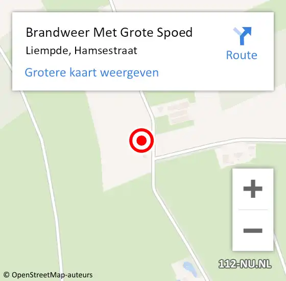 Locatie op kaart van de 112 melding: Brandweer Met Grote Spoed Naar Liempde, Hamsestraat op 26 april 2018 23:38