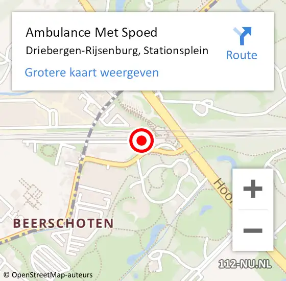 Locatie op kaart van de 112 melding: Ambulance Met Spoed Naar Driebergen-Rijsenburg, Stationsweg op 27 april 2018 00:46