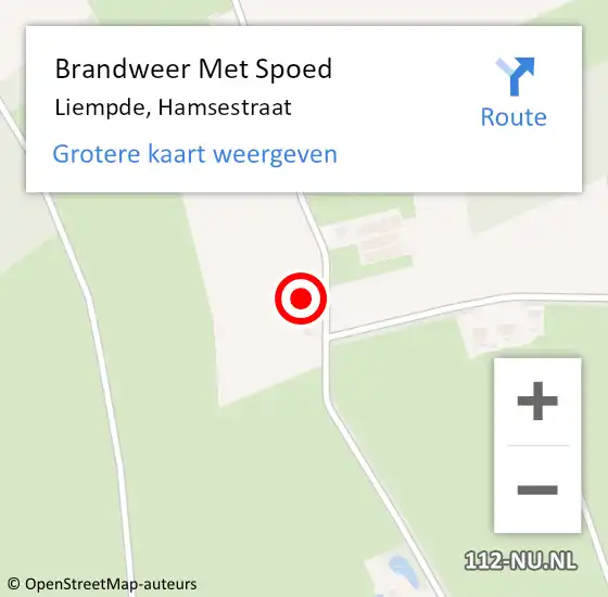 Locatie op kaart van de 112 melding: Brandweer Met Spoed Naar Liempde, Hamsestraat op 27 april 2018 01:21