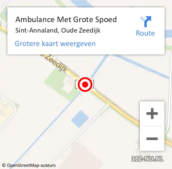 Locatie op kaart van de 112 melding: Ambulance Met Grote Spoed Naar Sint-Annaland, Oude Zeedijk op 27 april 2018 04:07