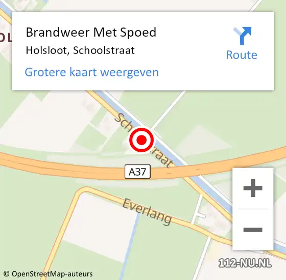 Locatie op kaart van de 112 melding: Brandweer Met Spoed Naar Holsloot, Schoolstraat op 27 april 2018 05:40