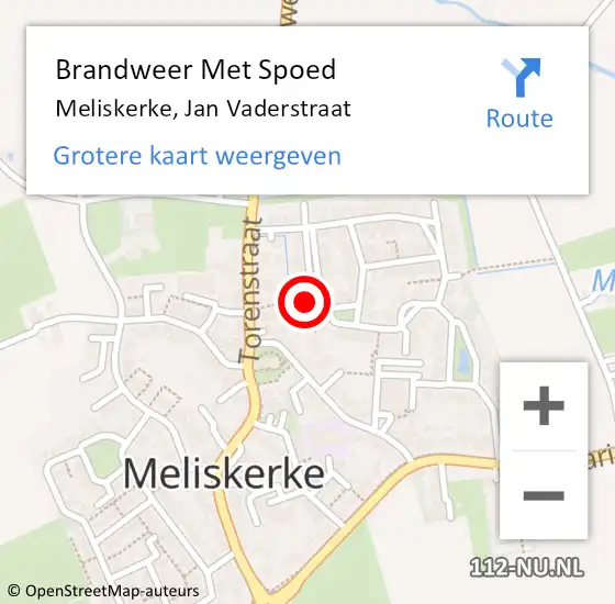 Locatie op kaart van de 112 melding: Brandweer Met Spoed Naar Meliskerke, Jan Vaderstraat op 27 april 2018 08:00