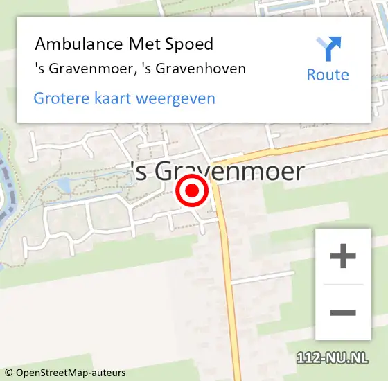 Locatie op kaart van de 112 melding: Ambulance Met Spoed Naar 's Gravenmoer, 's Gravenhoven op 27 april 2018 08:56