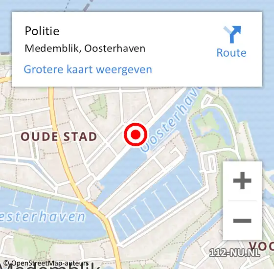 Locatie op kaart van de 112 melding: Politie Medemblik, Oosterhaven op 27 april 2018 09:08