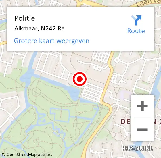 Locatie op kaart van de 112 melding: Politie Alkmaar, N242 Re op 27 april 2018 09:35