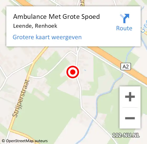 Locatie op kaart van de 112 melding: Ambulance Met Grote Spoed Naar Leende, Renhoek op 27 april 2018 10:47