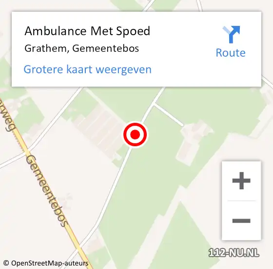 Locatie op kaart van de 112 melding: Ambulance Met Spoed Naar Grathem, Gemeentebos op 27 april 2018 11:26