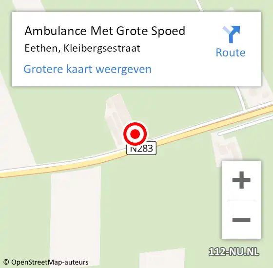 Locatie op kaart van de 112 melding: Ambulance Met Grote Spoed Naar Eethen, Kleibergsestraat op 27 april 2018 12:17