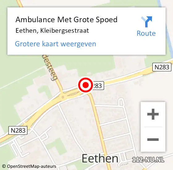 Locatie op kaart van de 112 melding: Ambulance Met Grote Spoed Naar Eethen, Kleibergsestraat op 27 april 2018 12:17
