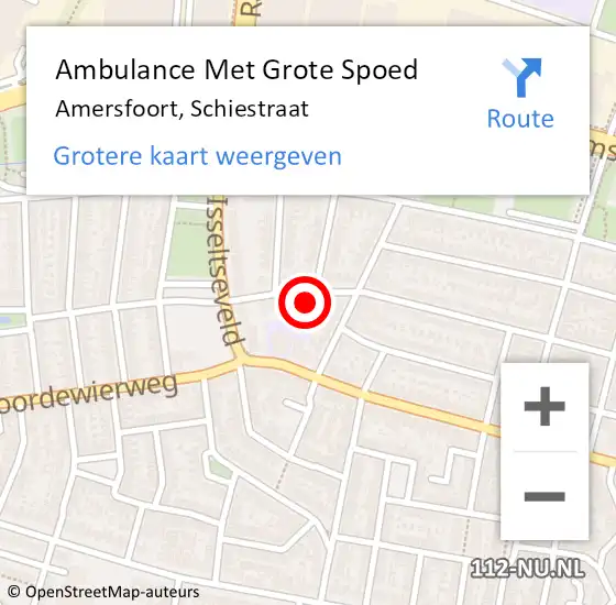 Locatie op kaart van de 112 melding: Ambulance Met Grote Spoed Naar Amersfoort, Schiestraat op 27 april 2018 13:23