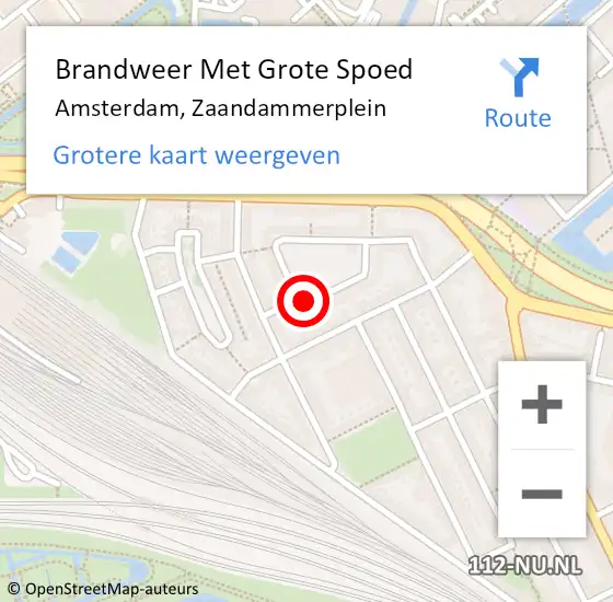 Locatie op kaart van de 112 melding: Brandweer Met Grote Spoed Naar Amsterdam, Zaandammerplein op 27 april 2018 14:39