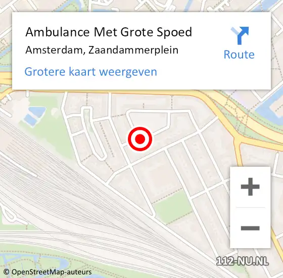 Locatie op kaart van de 112 melding: Ambulance Met Grote Spoed Naar Amsterdam, Zaandammerplein op 27 april 2018 14:39