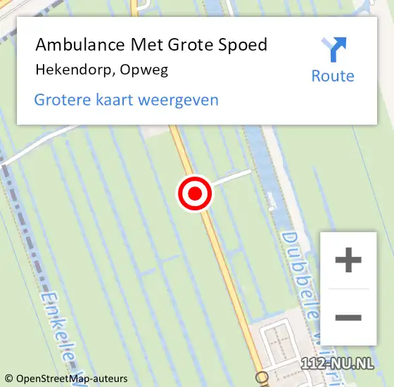 Locatie op kaart van de 112 melding: Ambulance Met Grote Spoed Naar Hekendorp, Opweg op 27 april 2018 14:57