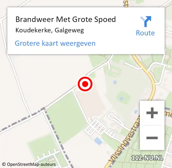 Locatie op kaart van de 112 melding: Brandweer Met Grote Spoed Naar Koudekerke, Galgeweg op 27 april 2018 15:02