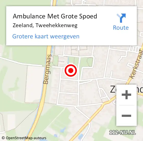 Locatie op kaart van de 112 melding: Ambulance Met Grote Spoed Naar Zeeland, Tweehekkenweg op 27 april 2018 15:25