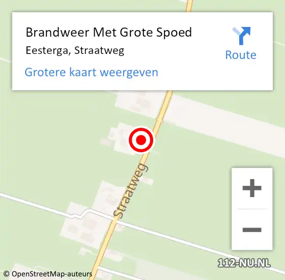 Locatie op kaart van de 112 melding: Brandweer Met Grote Spoed Naar Eesterga, Straatweg op 27 april 2018 15:36
