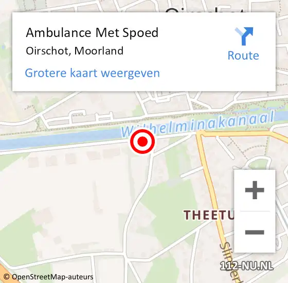 Locatie op kaart van de 112 melding: Ambulance Met Spoed Naar Oirschot, Moorland op 27 april 2018 16:04