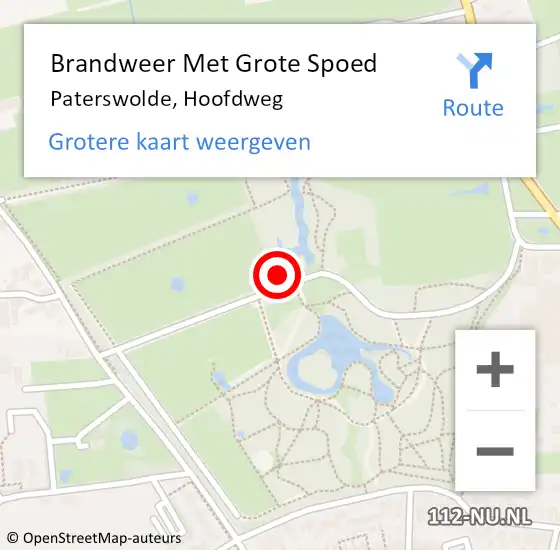 Locatie op kaart van de 112 melding: Brandweer Met Grote Spoed Naar Paterswolde, Hoofdweg op 27 april 2018 17:47