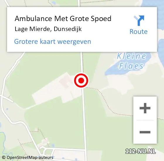 Locatie op kaart van de 112 melding: Ambulance Met Grote Spoed Naar Lage Mierde, Dunsedijk op 27 april 2018 18:27