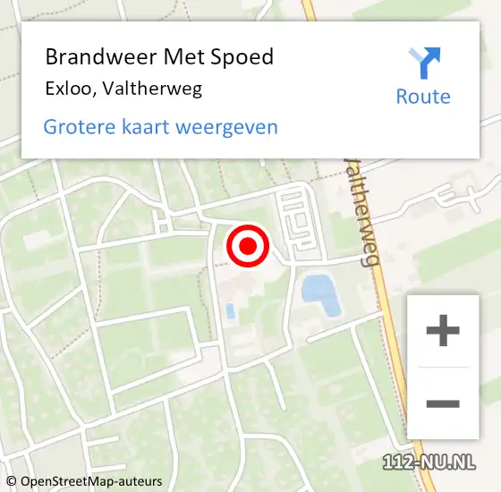 Locatie op kaart van de 112 melding: Brandweer Met Spoed Naar Exloo, Valtherweg op 27 april 2018 18:32