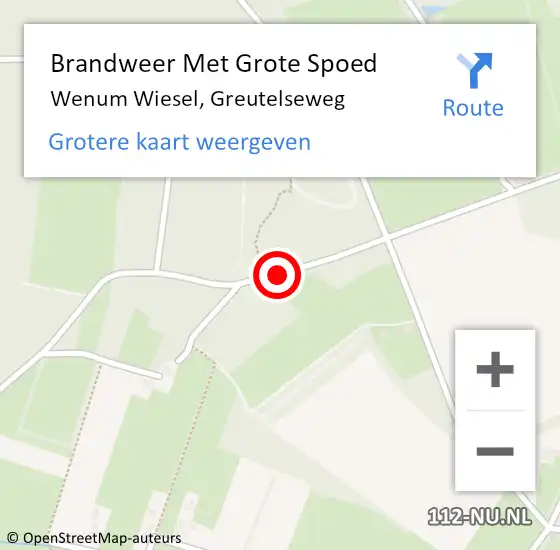 Locatie op kaart van de 112 melding: Brandweer Met Grote Spoed Naar Wenum Wiesel, Greutelseweg op 27 april 2018 18:54