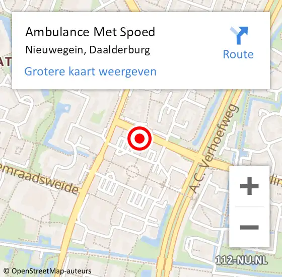 Locatie op kaart van de 112 melding: Ambulance Met Spoed Naar Nieuwegein, Daalderburg op 27 april 2018 19:01