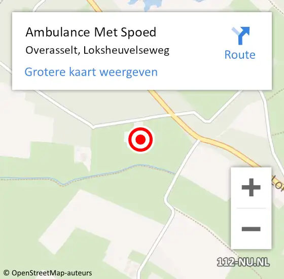 Locatie op kaart van de 112 melding: Ambulance Met Spoed Naar Overasselt, Loksheuvelseweg op 27 april 2018 19:12