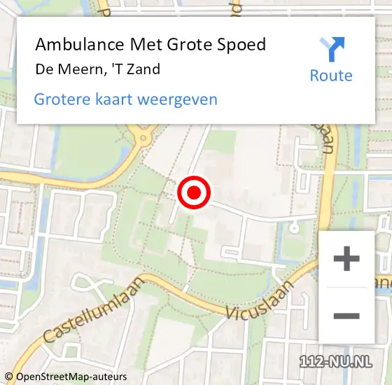 Locatie op kaart van de 112 melding: Ambulance Met Grote Spoed Naar De Meern, 'T Zand op 27 april 2018 19:35