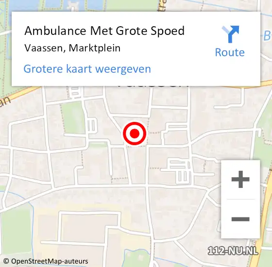 Locatie op kaart van de 112 melding: Ambulance Met Grote Spoed Naar Vaassen, Marktplein op 27 april 2018 19:37