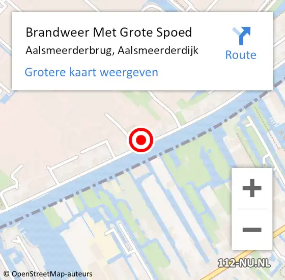 Locatie op kaart van de 112 melding: Brandweer Met Grote Spoed Naar Aalsmeerderbrug, Aalsmeerderdijk op 23 februari 2014 15:25