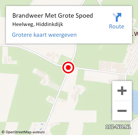 Locatie op kaart van de 112 melding: Brandweer Met Grote Spoed Naar Heelweg, Hiddinkdijk op 27 april 2018 22:43