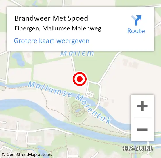 Locatie op kaart van de 112 melding: Brandweer Met Spoed Naar Eibergen, Mallumse Molenweg op 27 april 2018 22:50