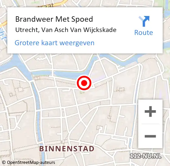 Locatie op kaart van de 112 melding: Brandweer Met Spoed Naar Utrecht, Van Asch Van Wijckskade op 27 april 2018 23:12