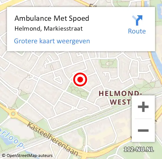 Locatie op kaart van de 112 melding: Ambulance Met Spoed Naar Helmond, Markiesstraat op 27 april 2018 23:31