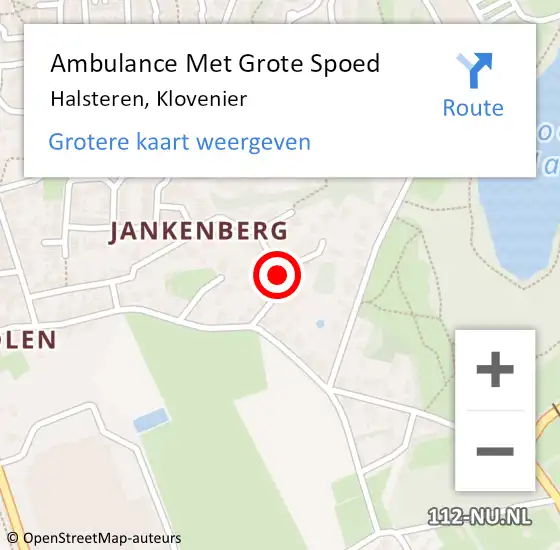 Locatie op kaart van de 112 melding: Ambulance Met Grote Spoed Naar Halsteren, Klovenier op 27 april 2018 23:43