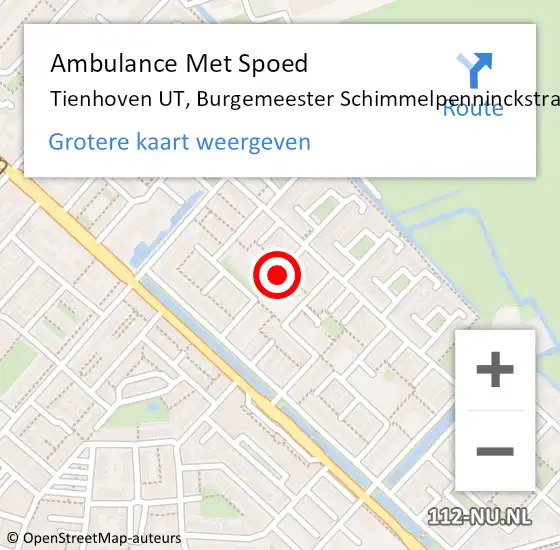 Locatie op kaart van de 112 melding: Ambulance Met Spoed Naar Tienhoven UT, Burgemeester Schimmelpenninckstraat op 28 april 2018 00:50