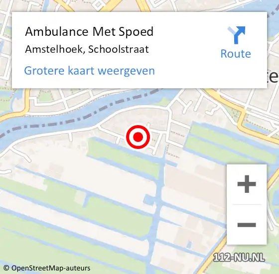 Locatie op kaart van de 112 melding: Ambulance Met Spoed Naar Amstelhoek, Schoolstraat op 28 april 2018 02:39