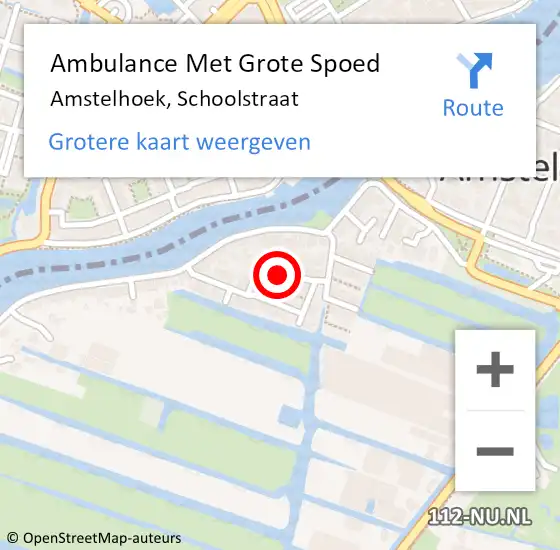 Locatie op kaart van de 112 melding: Ambulance Met Grote Spoed Naar Amstelhoek, Schoolstraat op 28 april 2018 02:41