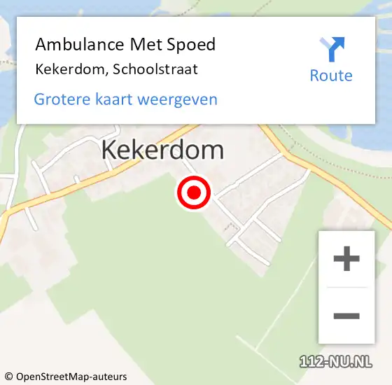 Locatie op kaart van de 112 melding: Ambulance Met Spoed Naar Kekerdom, Schoolstraat op 28 april 2018 05:03