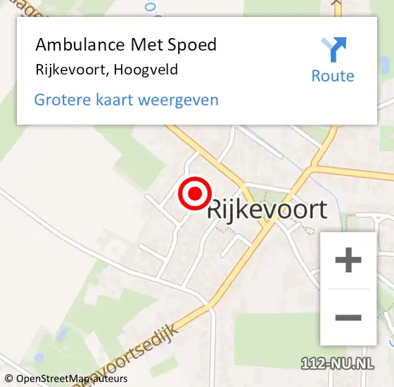 Locatie op kaart van de 112 melding: Ambulance Met Spoed Naar Rijkevoort, Hoogveld op 28 april 2018 07:33